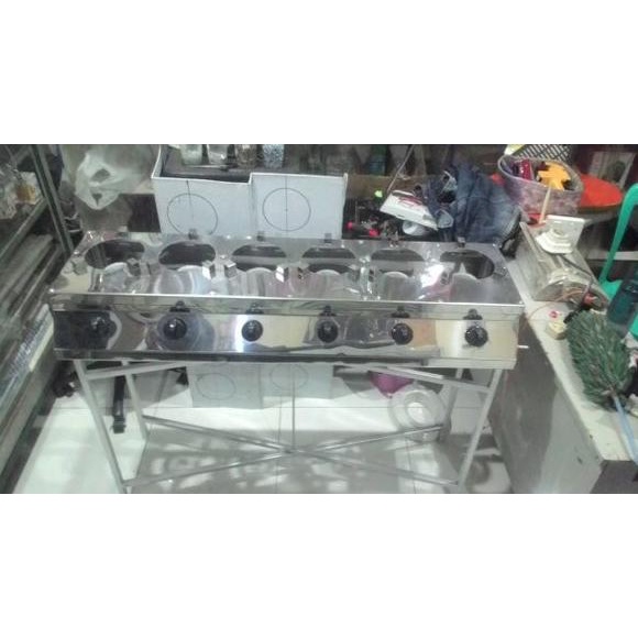 Kompor Gas Serabi / Surabi 6 Tungku Stainless