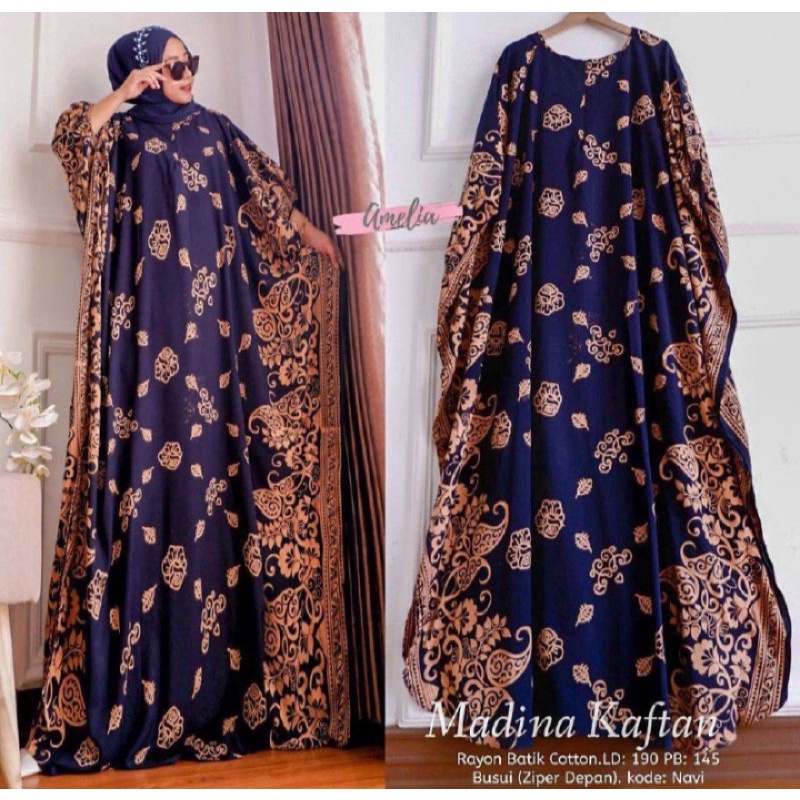 Kaftan Jumbo Madina Ld 190Cm Pb 145Cm || Busui(Ziper Depan) Bahan Rayon Halus