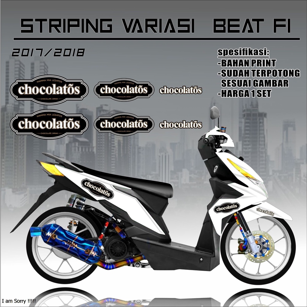 Striping beat motif variasi stiker lis beat 2017-2019
