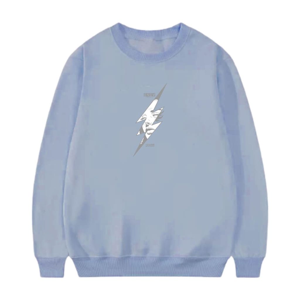 Sweater Crewneck Pria &amp; Wanita Lightninggirl art Fleece Size M - XXL