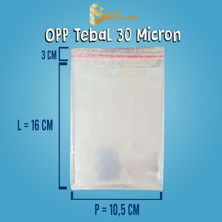 

10,5 X 16 cm Plastik OPP TEBAL 30 MICRON (100 lbr)