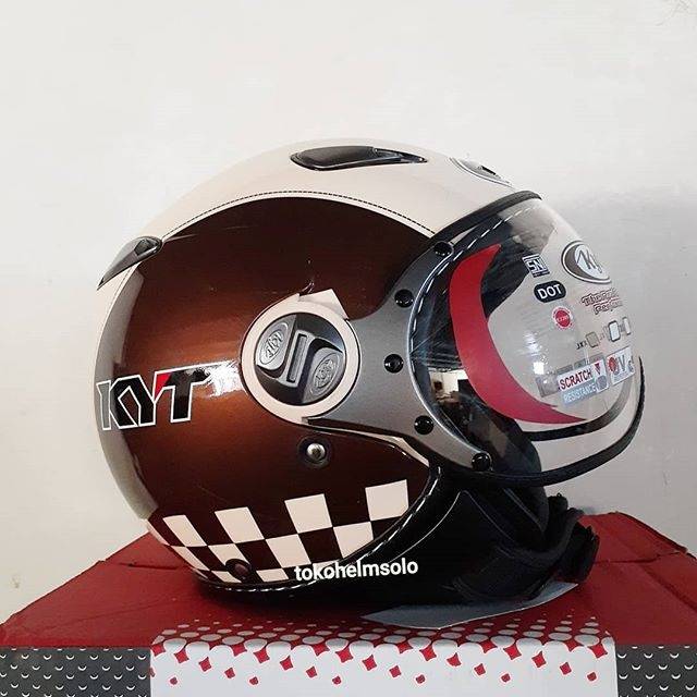 Helm KYT Elsico Seri 2 Cream Brown