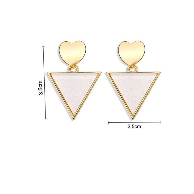 LRC Anting Tusuk Fashion Pink Love Sequin Earrings F91399