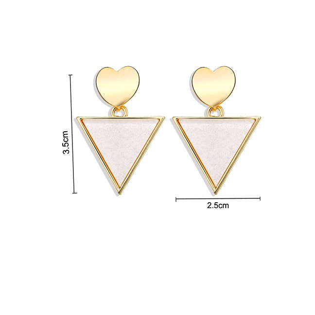 LRC Anting Tusuk Fashion Pink Love Sequin Earrings F91399