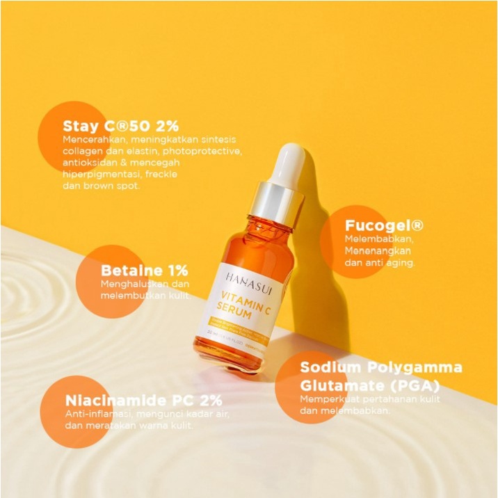 HANASUI - Serum Wajah | hanasui serum gold, serum vitamin C, serum anti acne-Serum Vit C (Oranye)