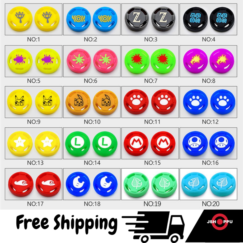 Nintendo Switch Joycon Thumb Grip Cover Analog Silikon Cap Fosmon Analog Cover Thumbs Grips