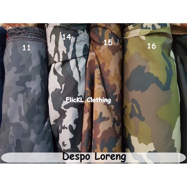 Bahan Kain Despo Loreng Camo Parasit Parasut Loreng Tidak Anti Air