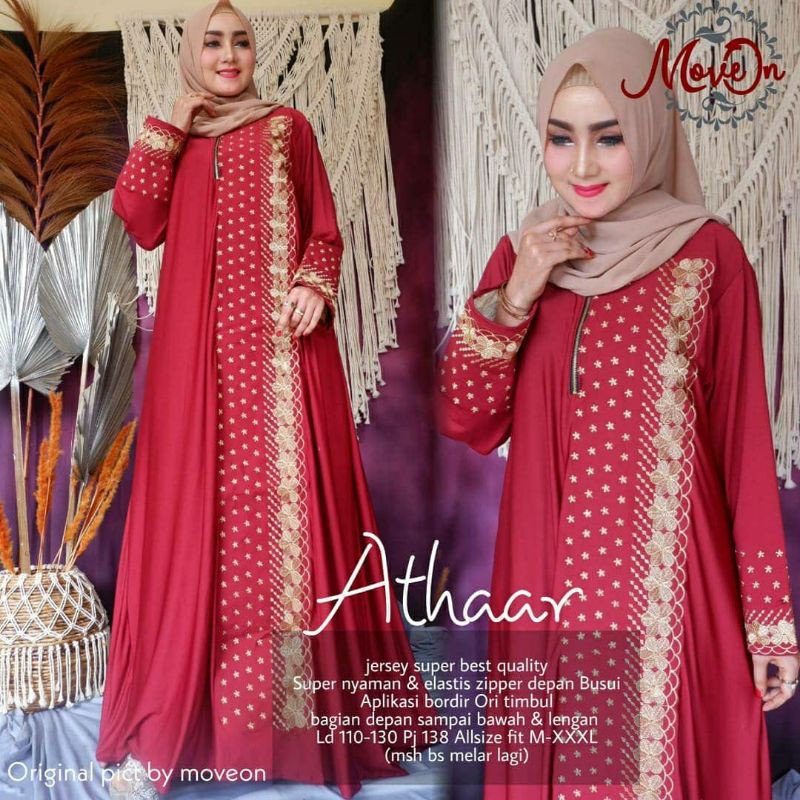 Athaar Maxy Dress Muslim Jumbo Ld 130 Gamis Arabian XXXL Busui Arab Turki Ld 130CM Bordir Grosir Dres Remaja Dreses Lebaran Terbaru Pengajian dreses jumbo ratu senja dress bordir konveksi seragaman polos murah navi hitam marun mocca rose botol