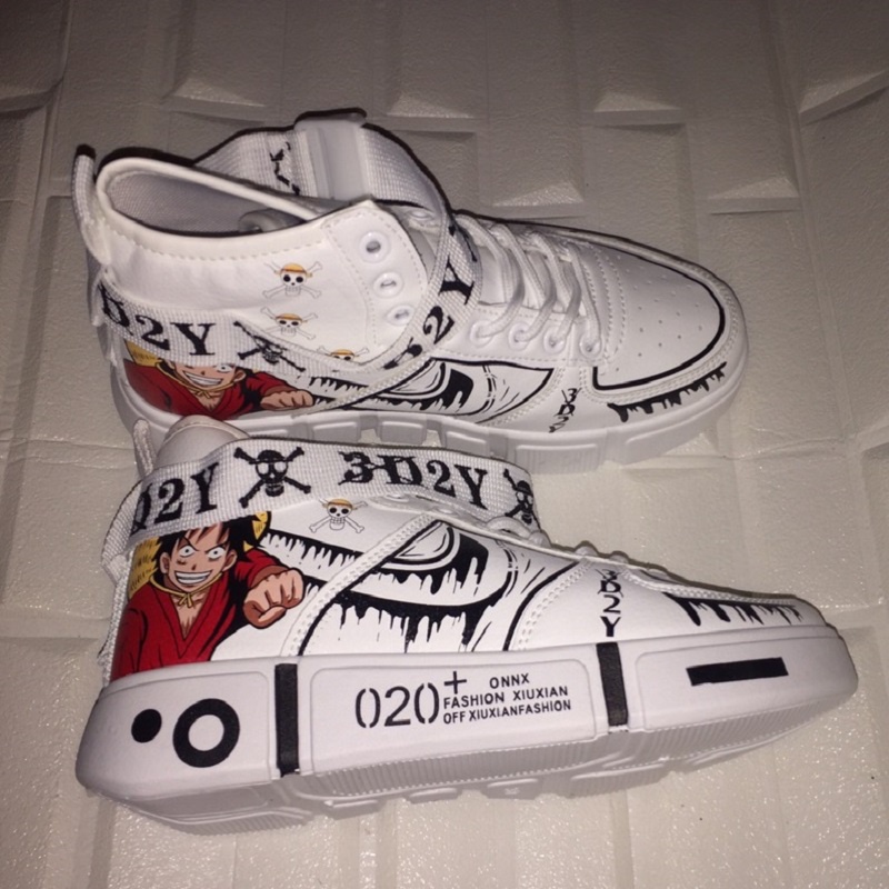 Anime One Piece Monkey D Luffy Sepatu Import Pria Running Sneaker Tinggi Kets Sport Keren Lentur Kekinian Ringan 164