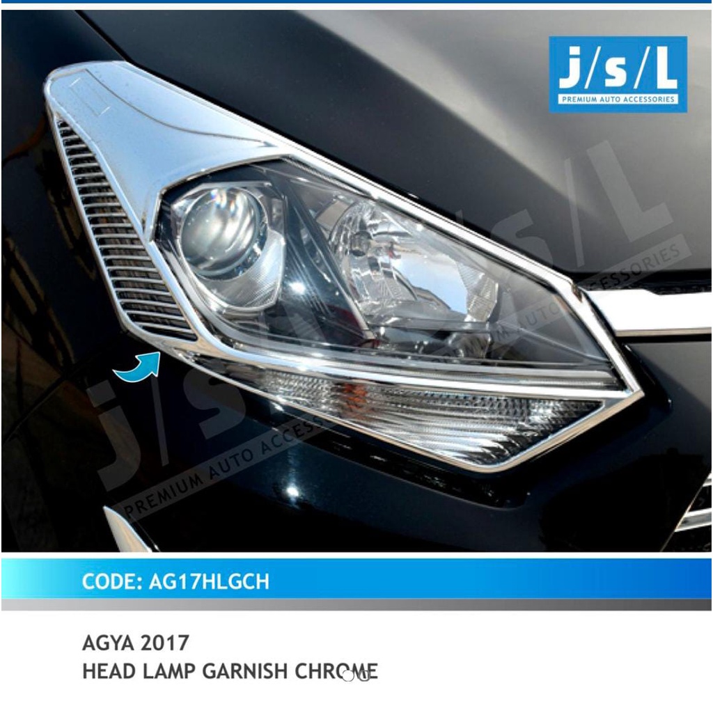 Garnish lampu headlamp depan Agya Ayla Th 2017 Up Chrome JSL