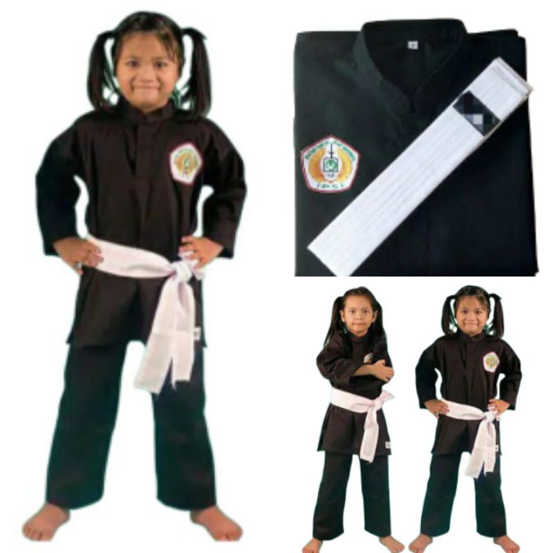 1 Set Baju Silat Anak (Baju+Celana+Sabuk putih) bonus Logo IPSI bordir