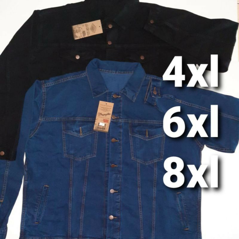 Jaket jeans jumbo pria big size 4XL-8XL