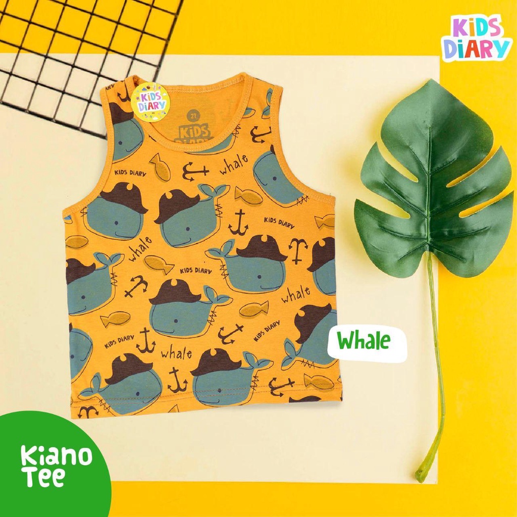 Kaos Singlet Tanktop Anak Fullprint Kiano Tee - Mustard