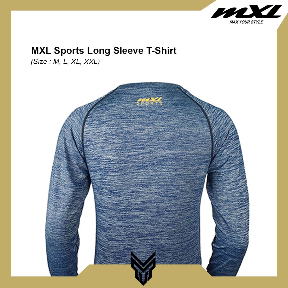 MXL Kaos Olahraga Long Sleeve Jersey T-Shirt Sports Unisex Polyester Elastis Sejuk