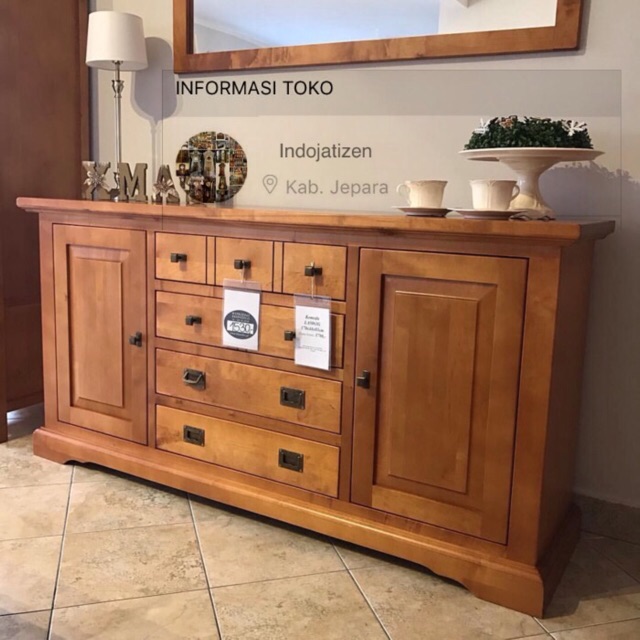 Bufet antik kayu jati asli