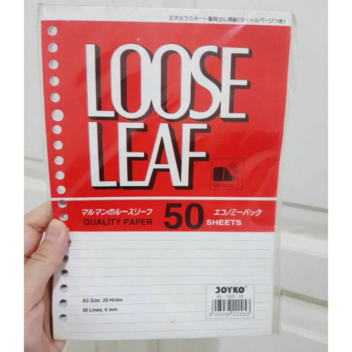 

LOOSE LEAF JOYKO A5 / ISI KERTAS FILE