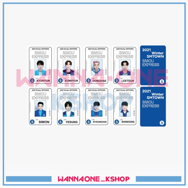 photocard pass card super junior smcu siwon kyuhyun donghae leeteuk ryeowook shindong yesung eunhyuk