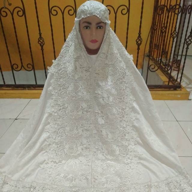 Mukena Sutra prada maroko renda full KD