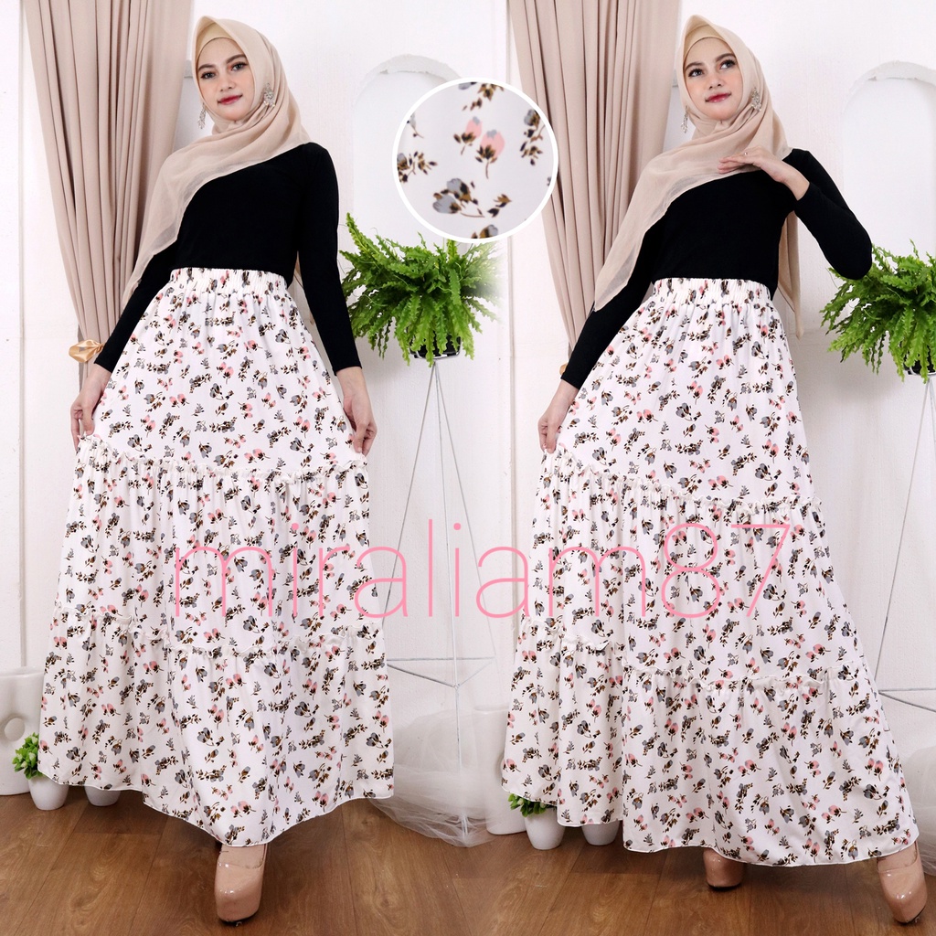 miraliam87 Rok Corak panjang Rok muslim/Mayung/Payung/Longgar Susun Kerutan Terbaru Termurah Terlaris
