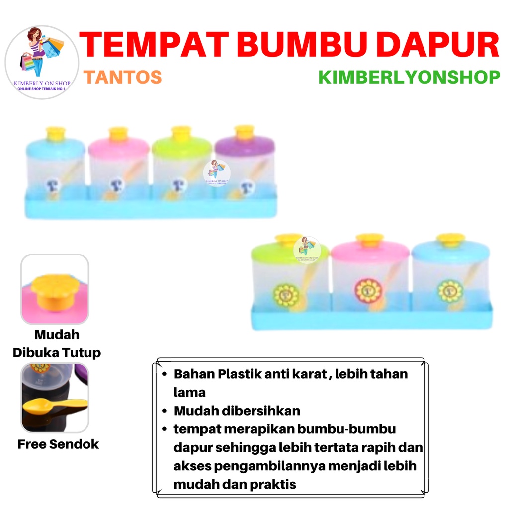 Tempat Bumbu Plastik Set Rak Bumbu Dapur Minimalis Sarinah Tantos