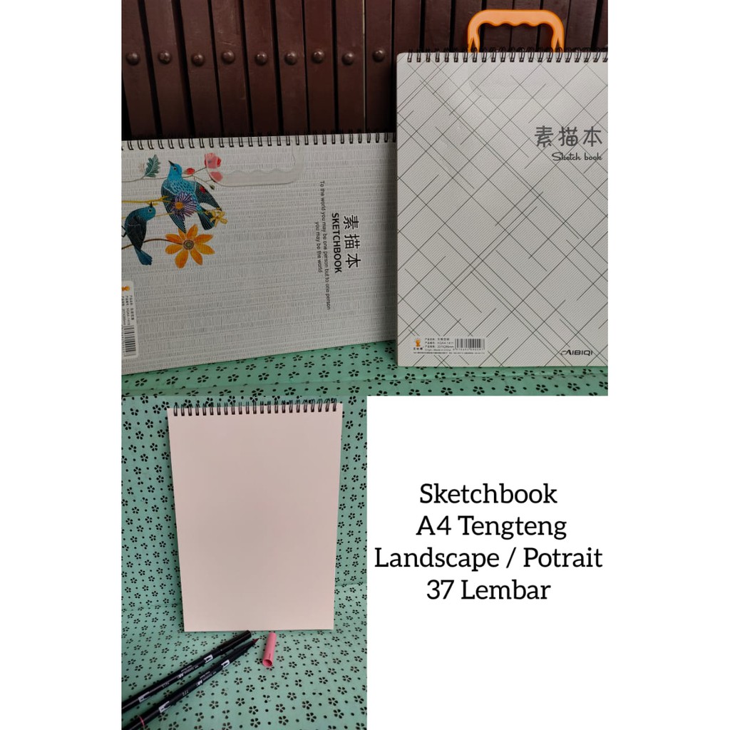 

scetch book a4 tenteng isi 37 lembar ring besi aibiqi