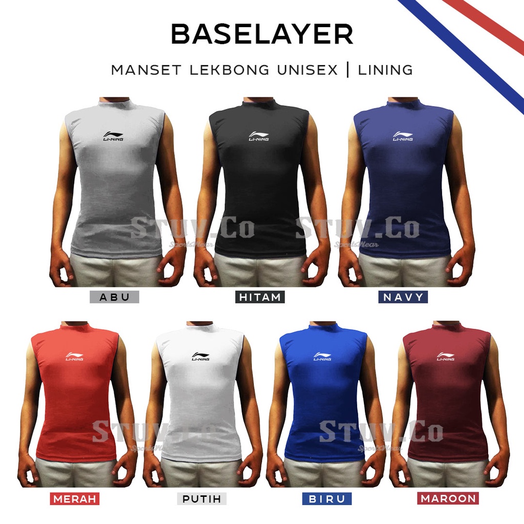 BASELAYER SLEEVELESS TANPA LENGAN OLAHRAGA SEPAKBOLA FUTSAL VOLI BADMINTO PRIA WANITA