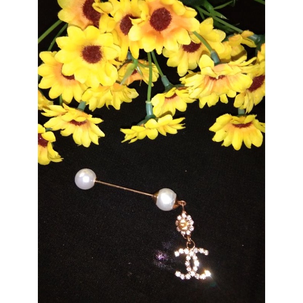 bros peniti bentuk chanel mutiara korea