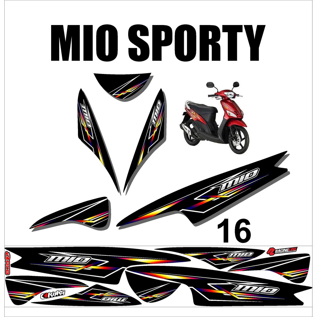 Stiker Sticker Striping Motor Variasi Yamaha MIO SPORTY Racing Murah Desain DS MIO - 16