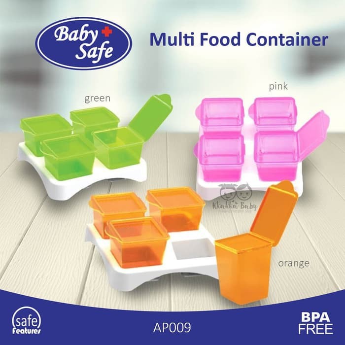 AP 009 Baby Safe Multi Food Container / Container Makan Anak Cubes