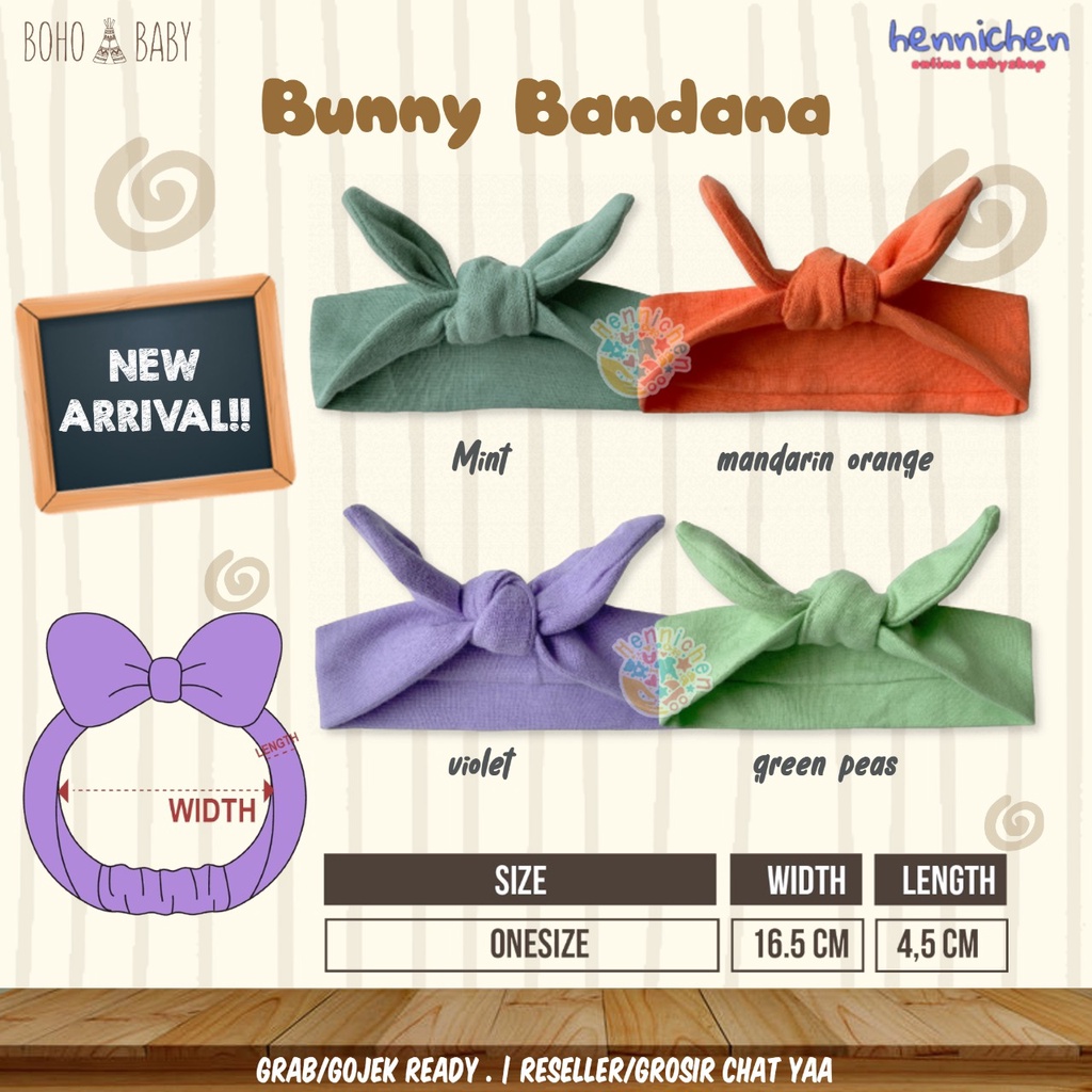 BOHOPANNA BUNNY BANDANA HEADBAND BANDANA ANAK BOHO BABY FASHION ANAK PEREMPUAN