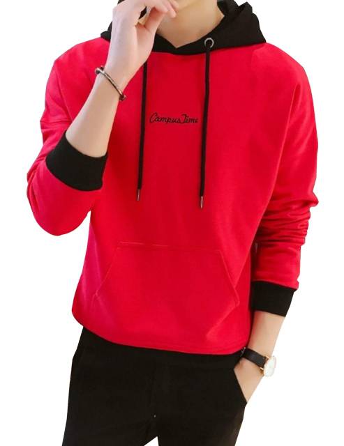 TOTOTAshop.Sweater hoodie CAMPUS pria,bahan babytery premium.motif tulisan bordir.