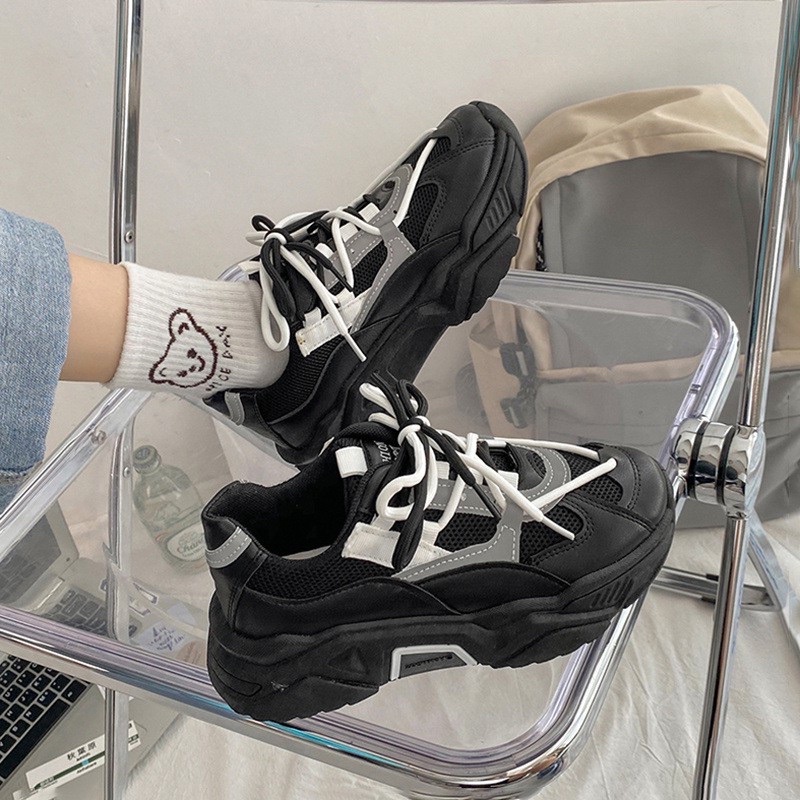 AVANCEID 1851 Sepatu Sneakers Wanita Sekolah Olahraga Sport Hitam Import