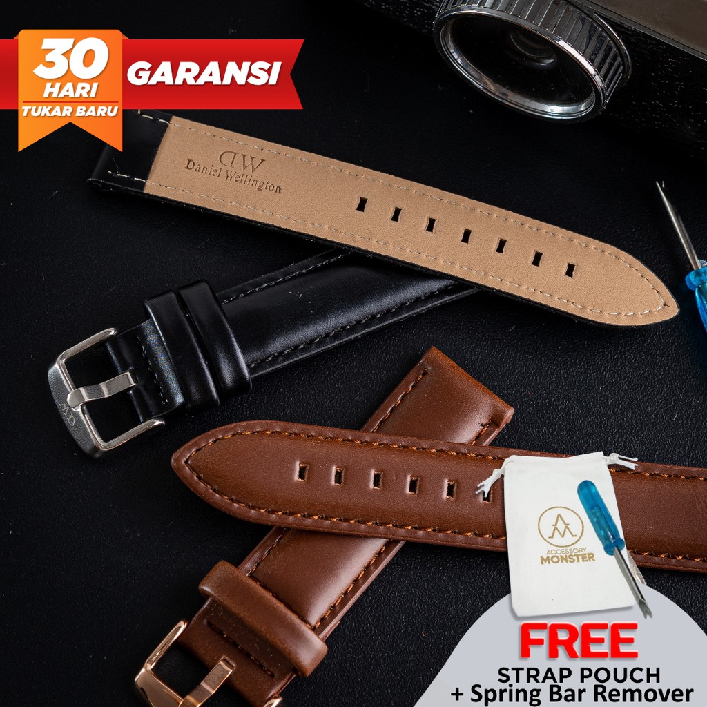 Original Tali Strap Jam Tangan Pria Wanita Kulit Asli Leather Strap DW 14mm 18mm 20mm LDW Gratis