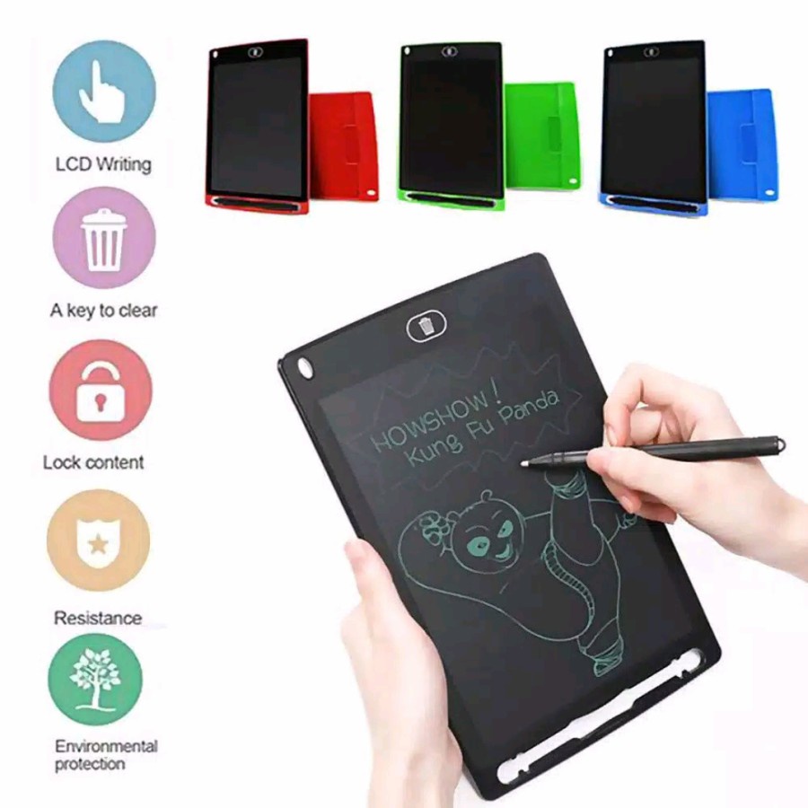 promo LCD DRAWING WRITING TABLET 8.5&quot;/PAPAN TULIS NOTE GAMBAR ANAK  Random writting pad drawing pad TERMURAH