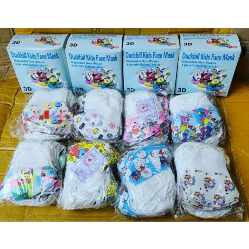 Masker duckbill anak BTS mix 4-12 thn isi 50