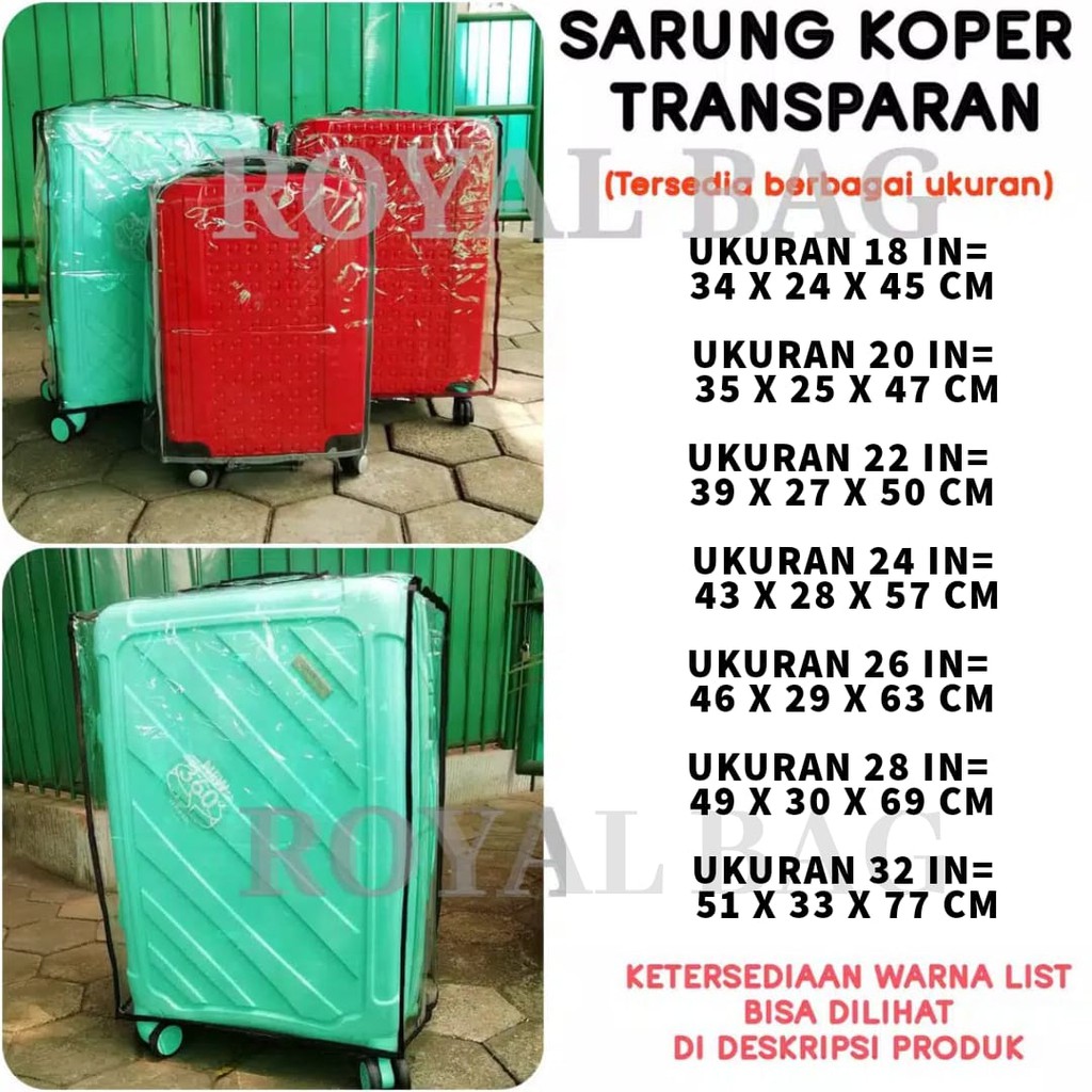 Cover plastik pelindung sarung koper  ukuran 20  22 