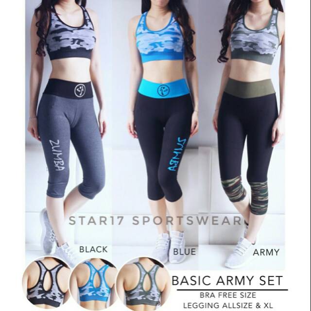 BASIC ARMY SET - BAJU SENAM - BAJU AEROBIC - TANKTOP SENAM - TANKTOP ZUMBA - BAJU OLAHRAGA MURAH