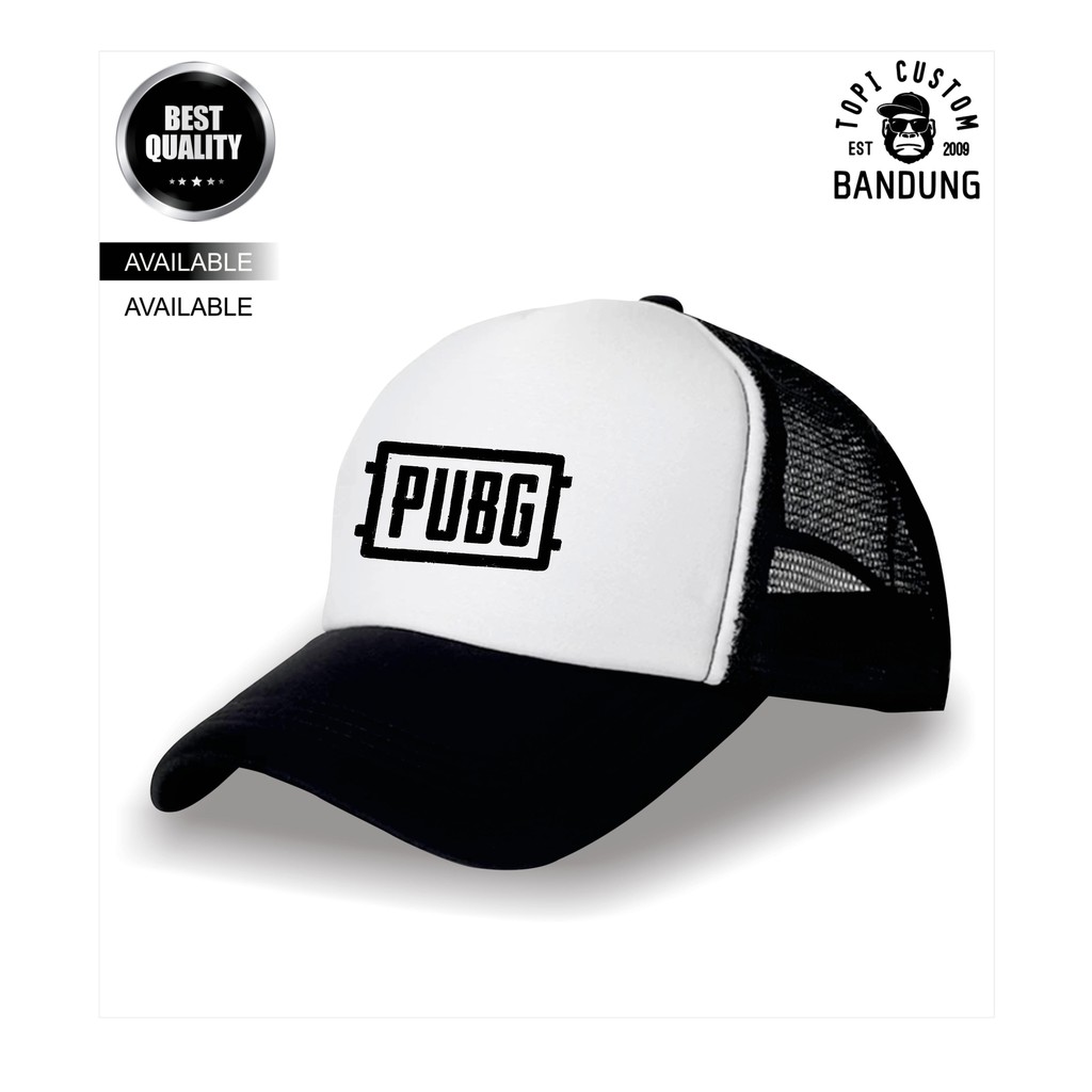 Topi Trucker PUBGPria Wanita Topi Jaring Jala PUBGTrucker Cap Bisa Tulis Nama Bisa COD Gratis Masker Original High Premium Qualit