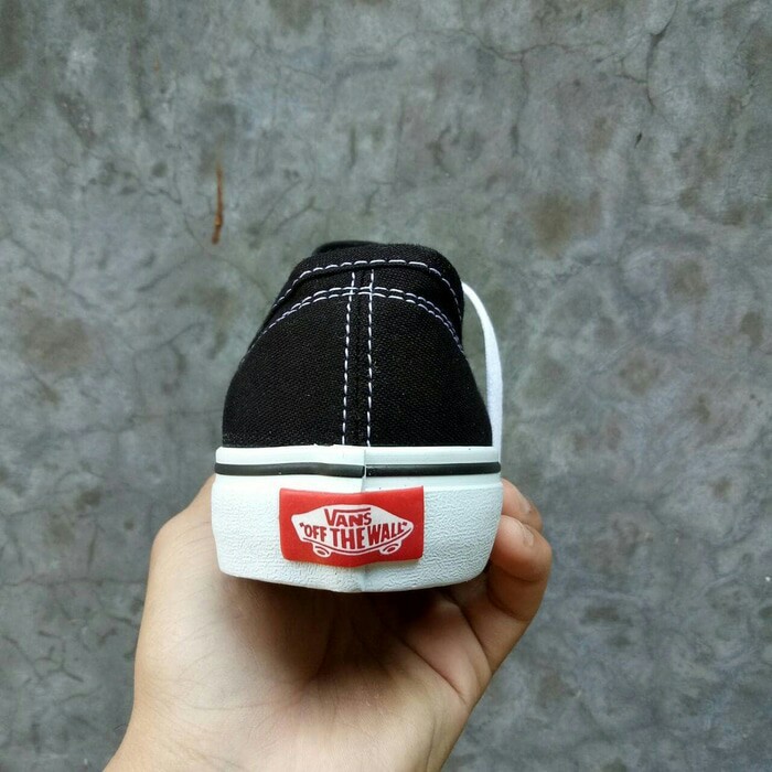 Sepatu Vans Authentic ICC Black White Hitam Putih Sneakers Sekolah Kerja Kuliah Pria Wanita Kets