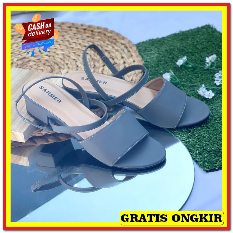 High Heels Vanila Mocca Sepatu Highheels Wanita Haihil Cewek Hak Tingg Sarmer - Yona Flat Grey