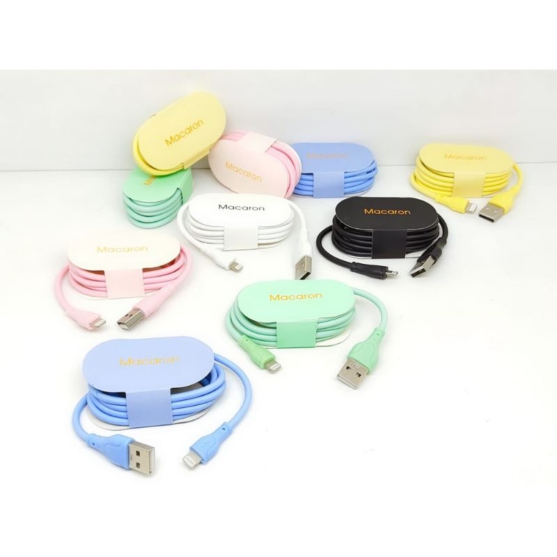 Kabel Data Type C Macaron / Data Cable Macaron Type C Micro USB For Iphone