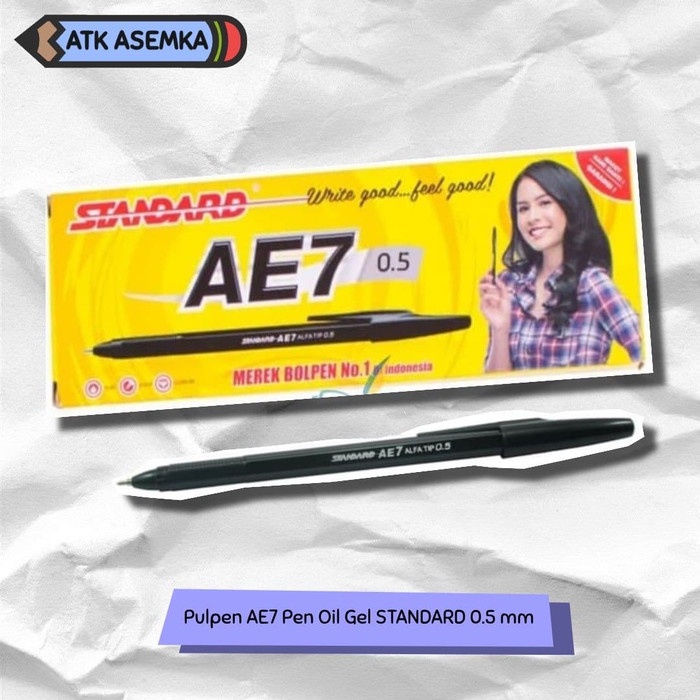 

NEW Pulpen AE7 Pen Oil Gel STANDARD 0.5 mm (Biru / Hitam / Merah) - Hitam