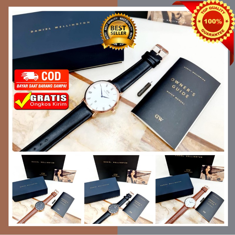 Jam Tangan Wanita Dw Kulit Romawi Besar Super Terbaru Cewek Analog Murah