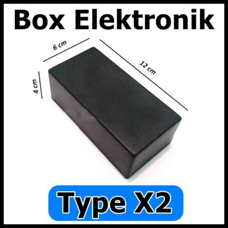 Box Kotak Hitam X2 Casing Plastik DIY Modul 12x6x4cm