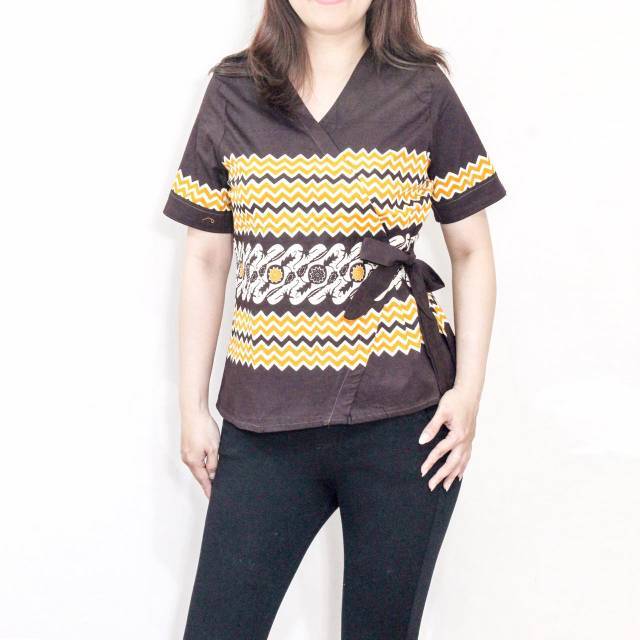 K-890 (HP-32) Baju blouse batik wanita lengan pendek model ...