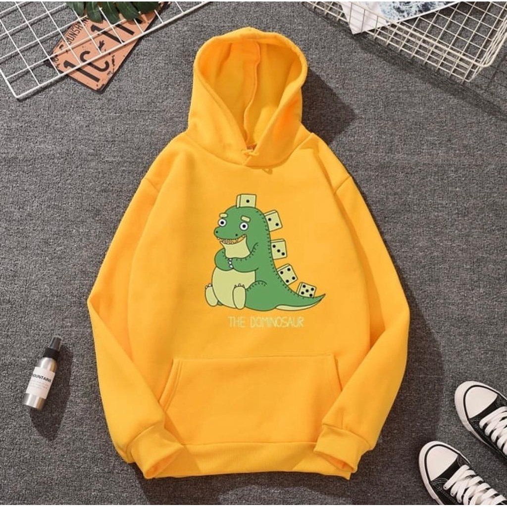 HOODIE DOMINOSAUR HOODIE WANITA LUCU / HOODIE WANITA TEBAL