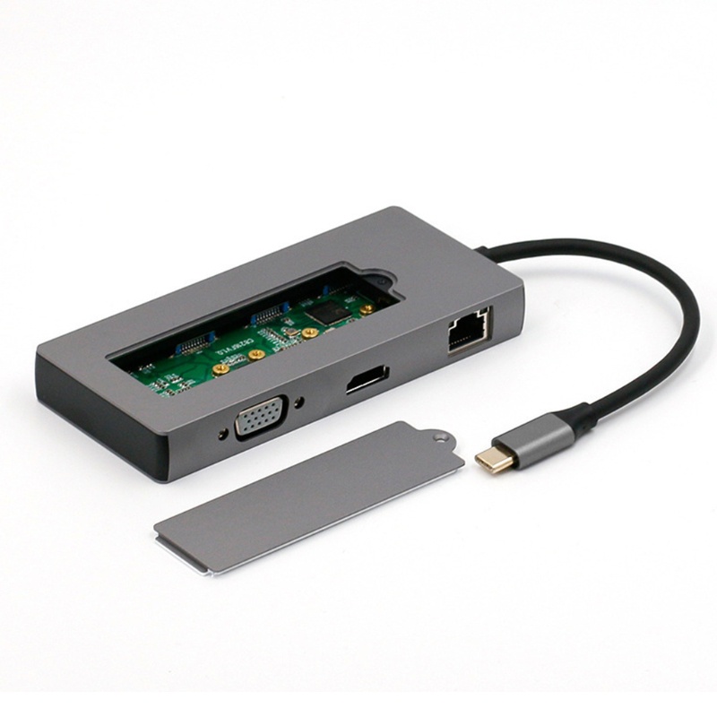 Vivi Hub Adapter USB Tipe-C 8 In 1 Untuk M.2 SSD Rj45