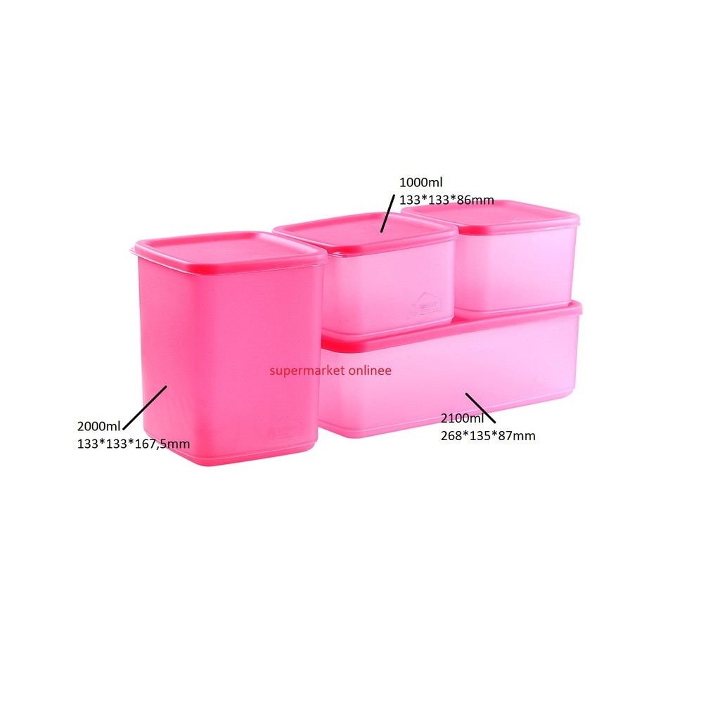 Toples Plastik Set Neo Pandora Storage Food Isi 4pcs Tempat Kotak Wadah Saji Plastik Box Freezer Toples Kue Serbaguna