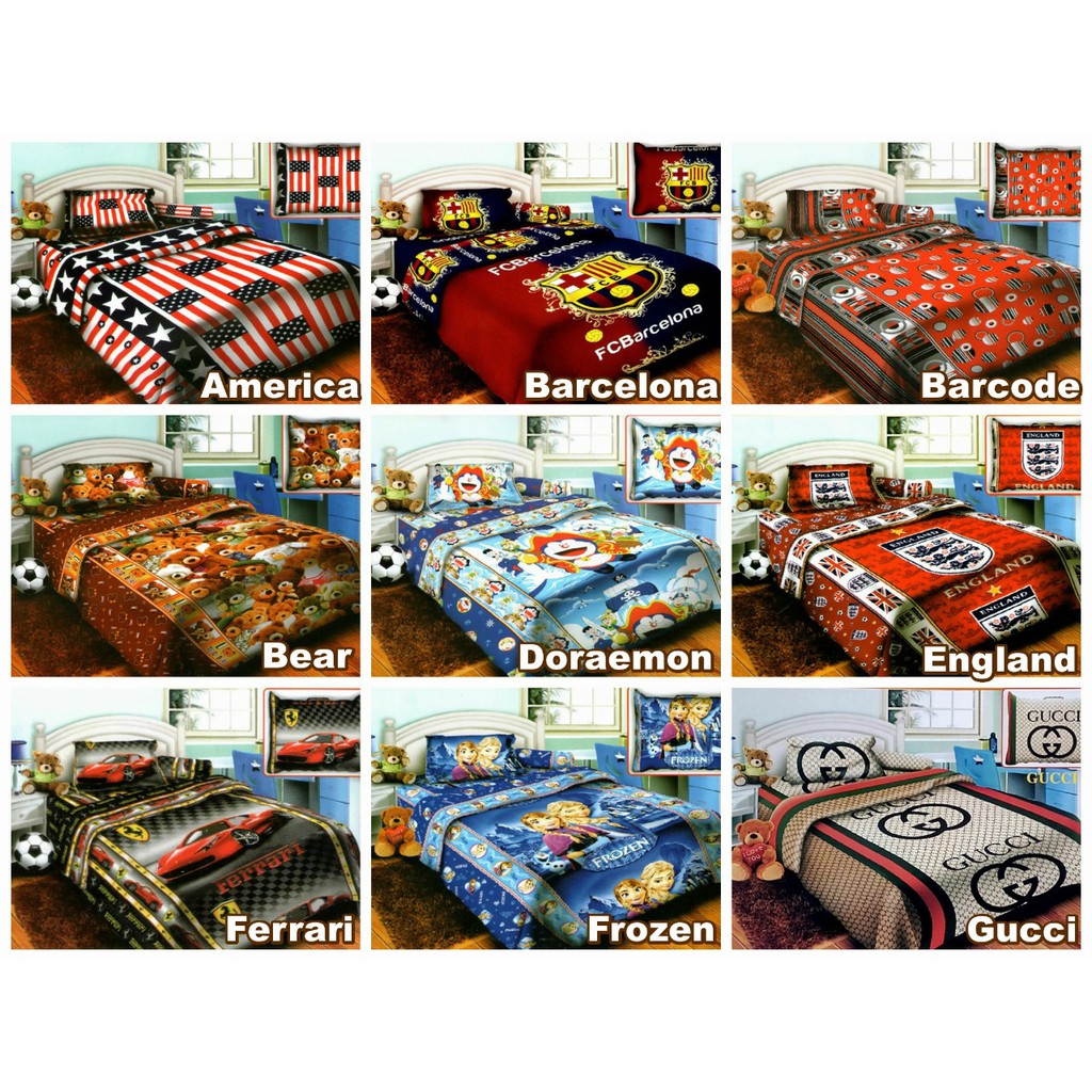 Cuci Gudang Bedcover set Ukuran 120x200 Motif  Semi Panel 