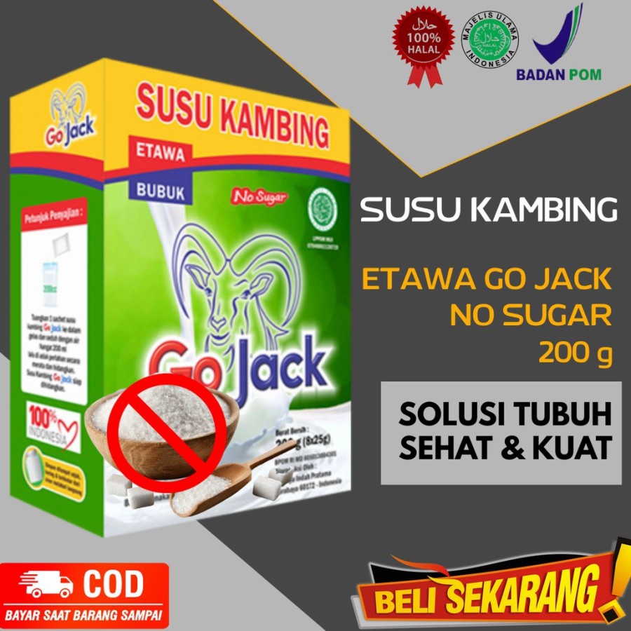 

Susu Kambing Etawa Bubuk Tanpa Gula No Sugar Go Jack Goat Milk 200gr